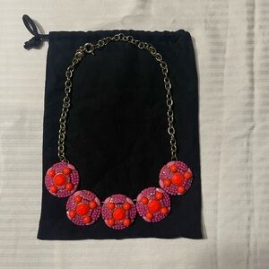 J. Crew Pink and Red Statement Necklace